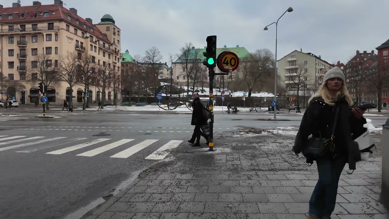 Peaceful Stockholm City Centre Winter Walk ❄️🇸🇪 4K Snowy Streets & Nordic Atmosphere