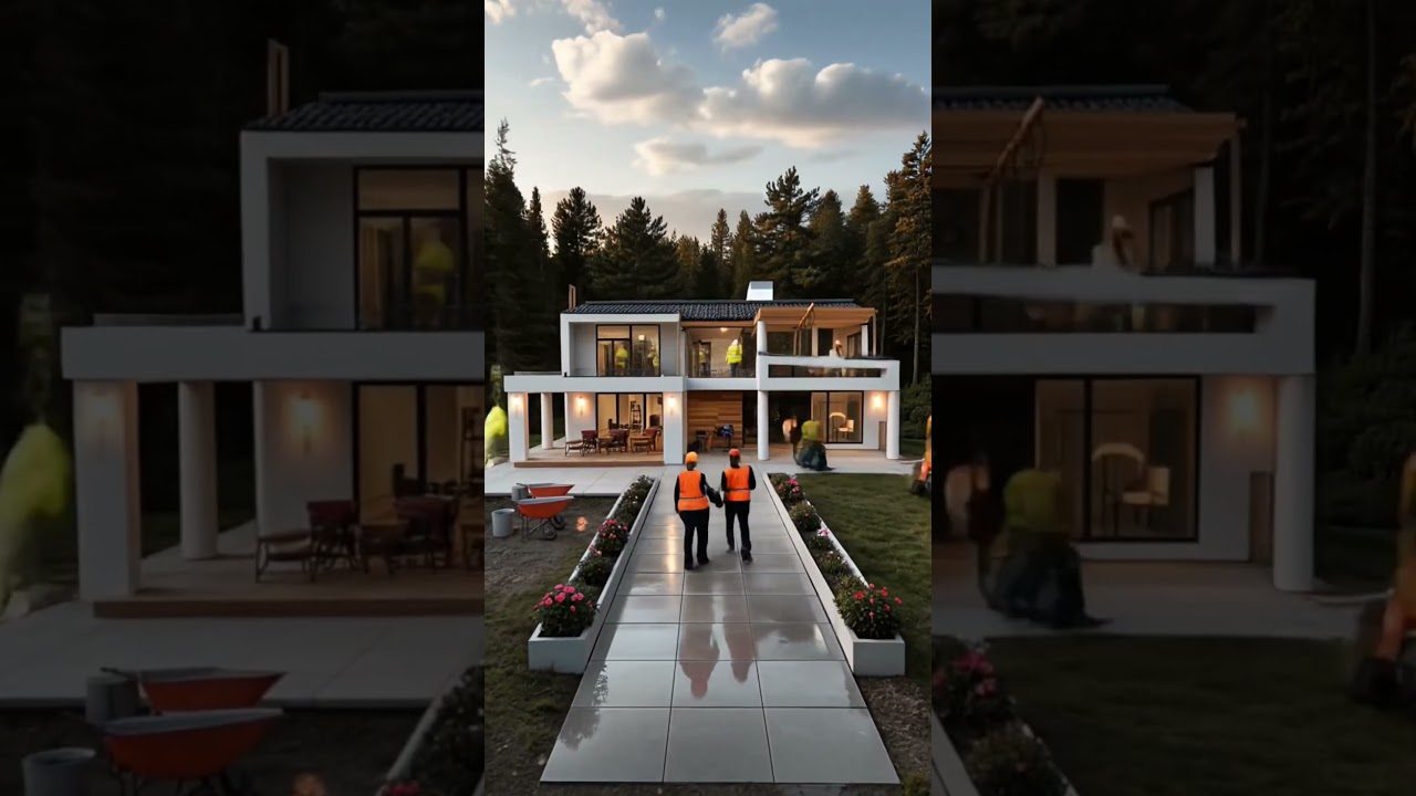 From an empty plot to a dream home. Complete transformation in 10 seconds 