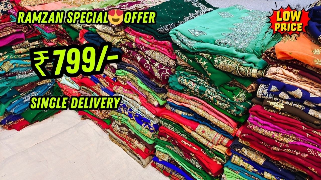 Ramzan Special🌙OFFER -- Work Sarees 💫 Tissue Organza | Banarasi | Hyderabad Market