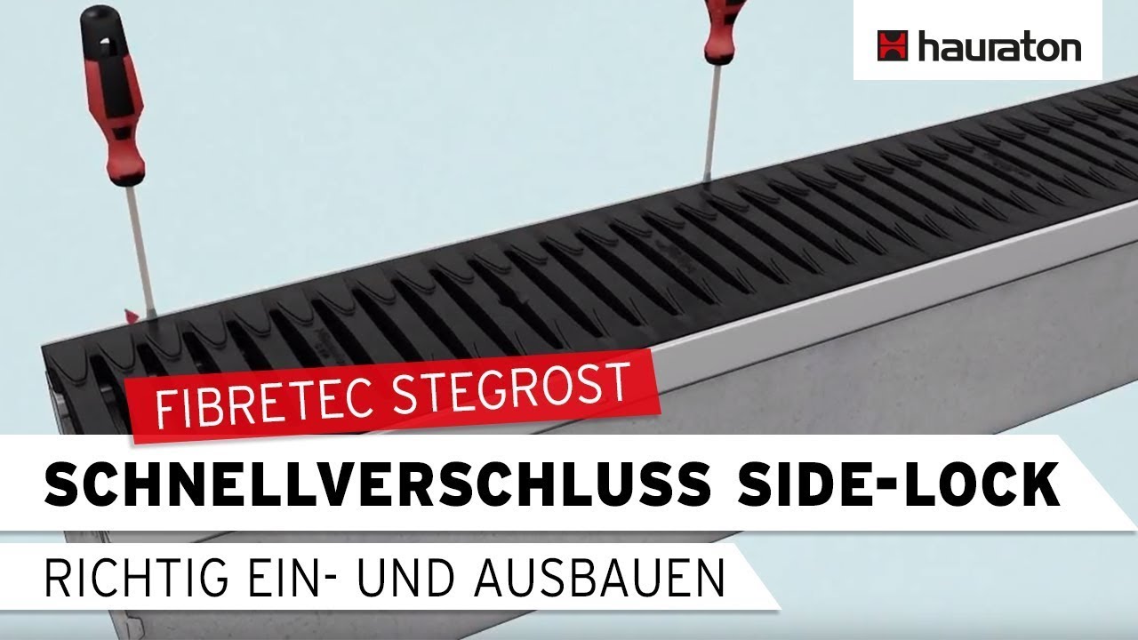 Schnellverschluss SIDE-LOCK richtig einbauen | Einbau von FIBRETEC Stegrosten