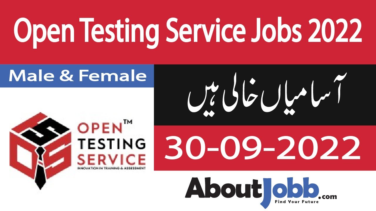 OTS Jobs 2022 || Open Testing Service Jobs 2022 || Male & Female