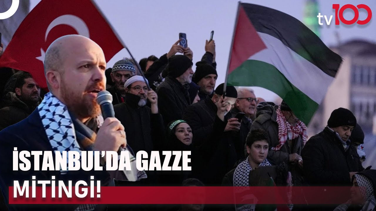 On Binler Galata Köprüsü'ndeki Filistin Yürüyüşünde! | tv100 Haber