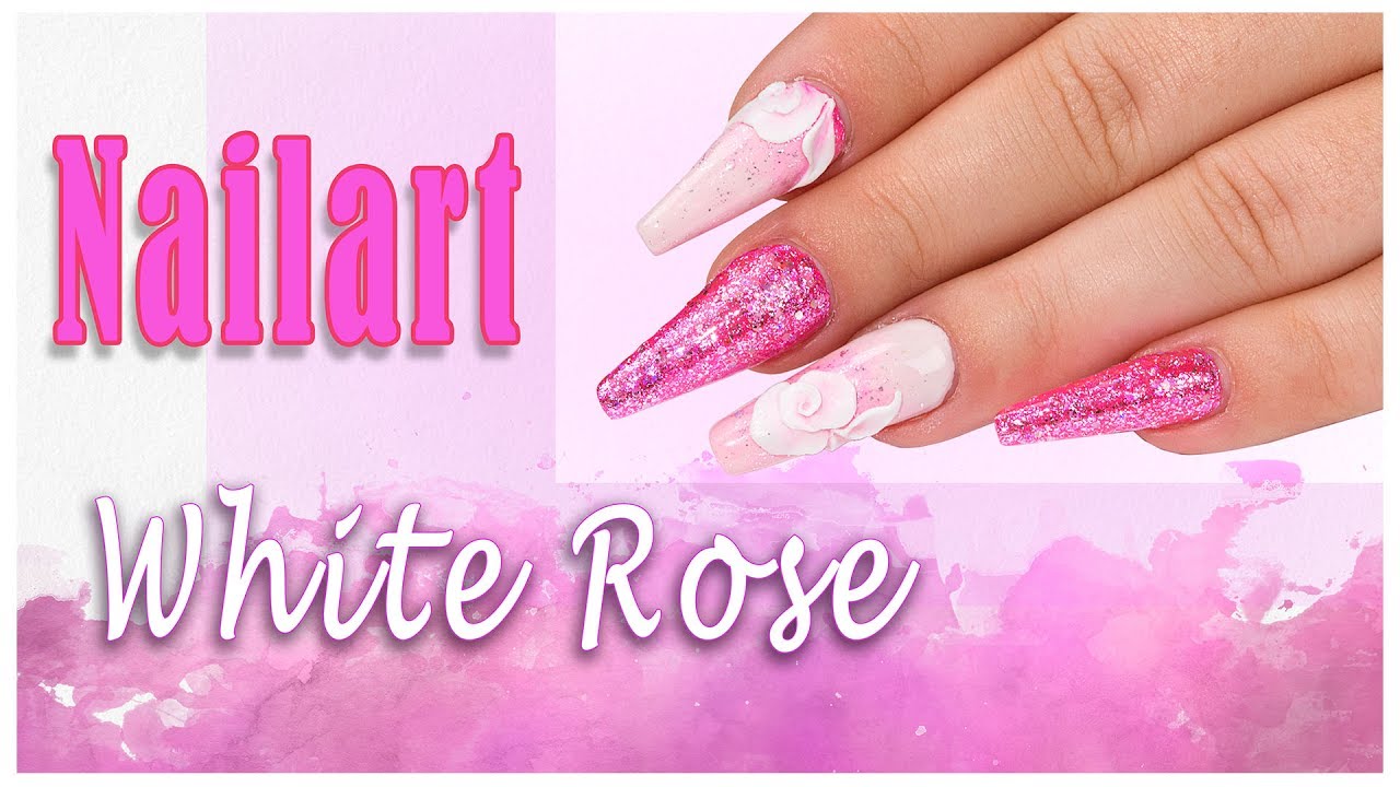 Nailart: „White Rose“  mit Jolifin LAVENI Plastilin 4D-Gel