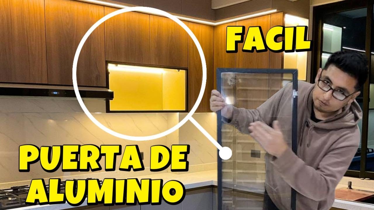 Puerta de aluminio con perfil para cocina 🔥 Diseño moderno y elegante