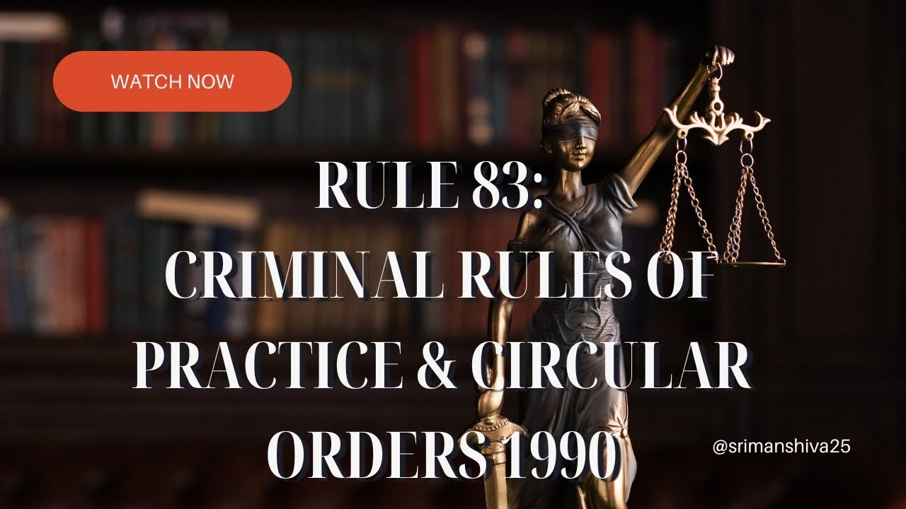 Rule 83 #CriminalRulesOfPractice1990 #law in #telugu @srimanshiva25