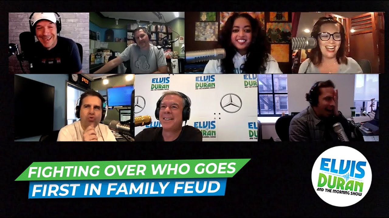 Fighting Over Who Goes First On Our Version Of Family Feud | Elvis Duran Exclusive