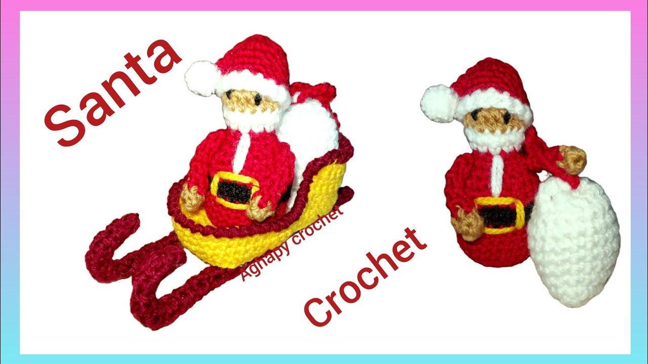 how to crochet Santa claus amigurumi🧑‍🎄 crochet Christmas ornaments🎁🎄🧑‍🎄🌟 part 2/2