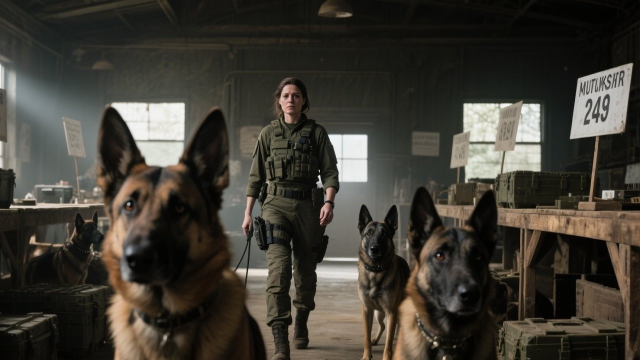 SEAL’s Partner Stepped Into a Former K9 Auction Alone Dogs Froze Upon Hearing Her Late Husband Name