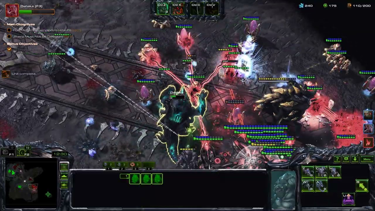Starcraft 2: Кооперативный режим - Командир Дехака/Хорнер - Жестокий уровень сложности - 133