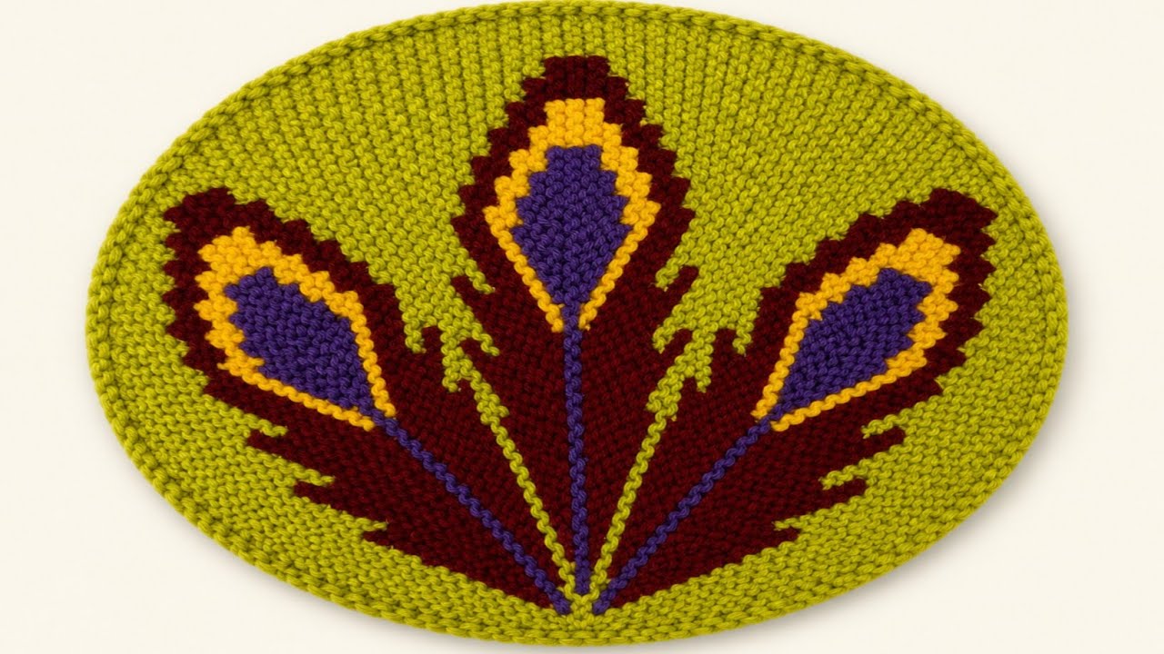 मोरपंख 🦚 पायदान डिज़ाइन बड़े आकार में | Knitting Doormat 