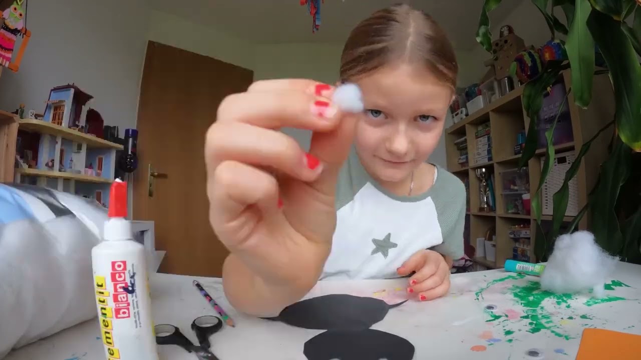 🐧 Süßer Pinguin aus Watte basteln – Ein winterliches DIY für Kinder ❄️✨
