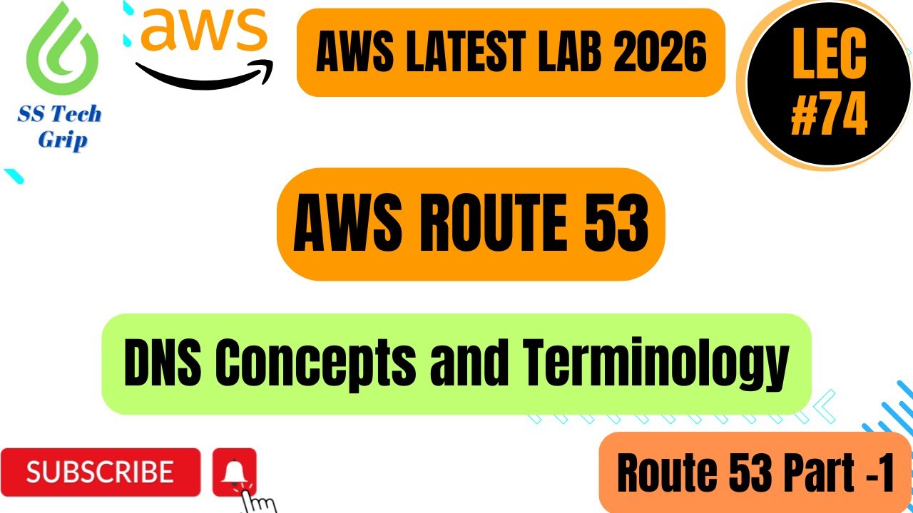 Lec#74 AWS Route 53?? DNS Concepts and Terminology. AWS Route 53. AWS in Hindi