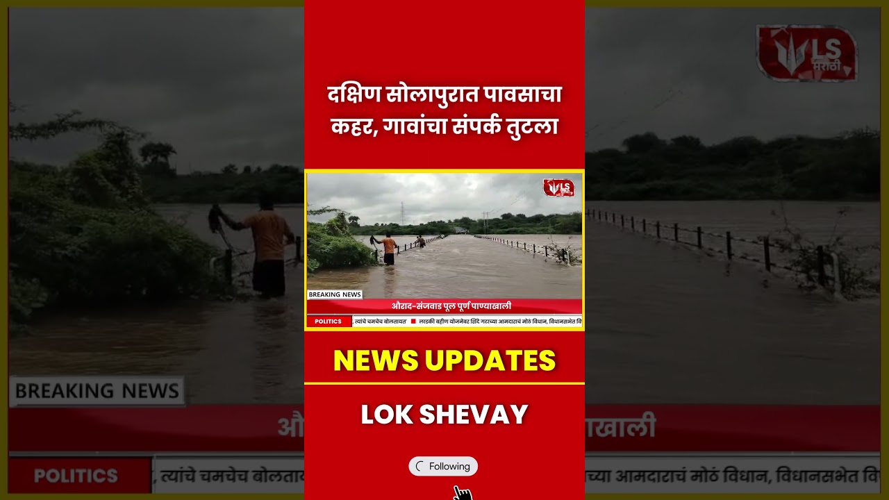 South Solapur पावसाचा कहर; गावांचा संपर्क तुटला #marathinews #rain
