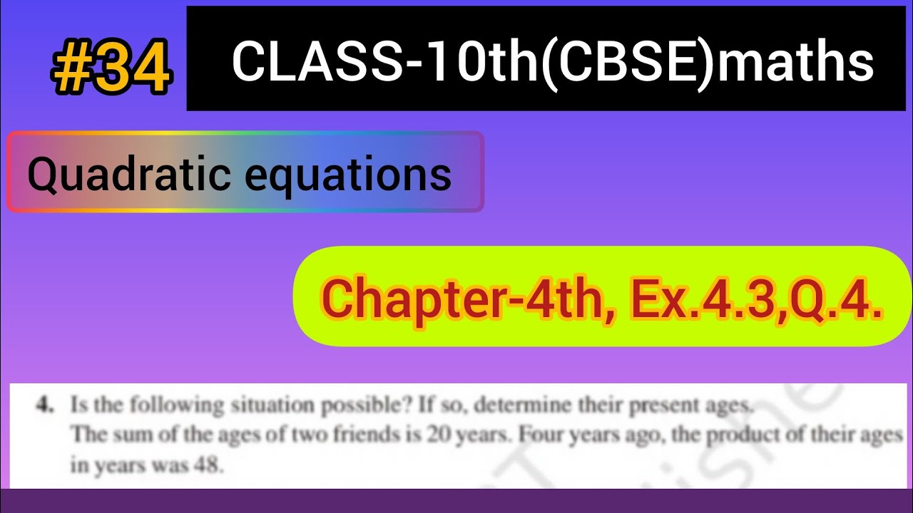 CLASS-10th(CBSE)maths,Chapter-4th,Ex.4.3,Q.4.###maths.