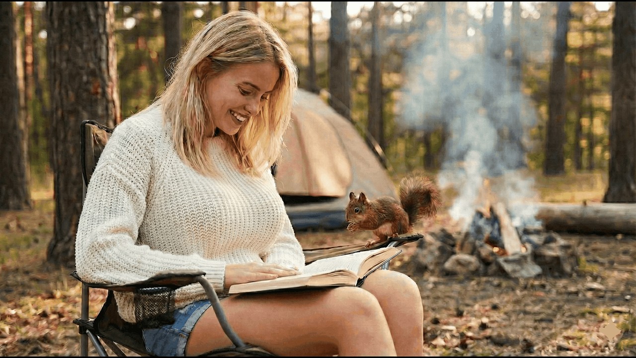 Reading at Camp, a Squirrel Appeared