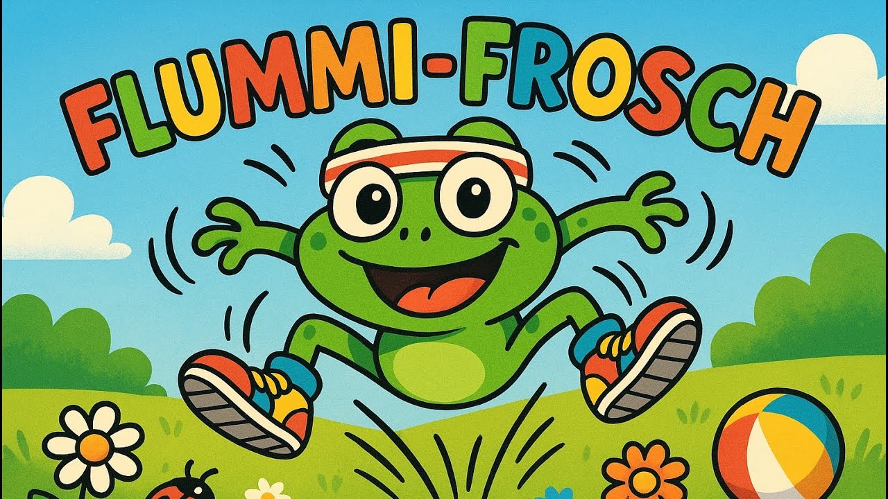 🎥 Flummi Frosch hüpft um die Wette – Lustiges Kinderlied zum Mitsingen und aktiv Bewegen