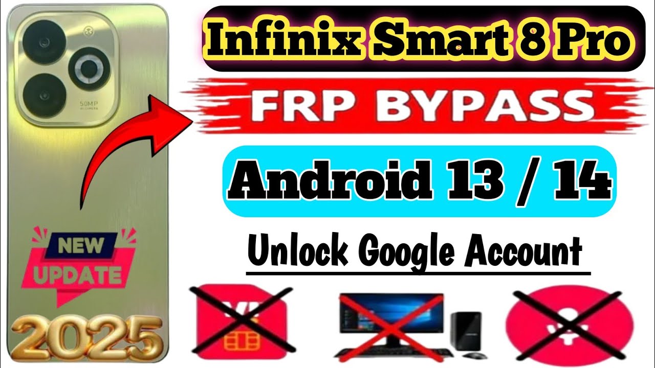 Infinix Smart 8 Pro FRP Bypass | Infinix Smart 8 Pro (X6525B) Google Account Lock Unlock New Update