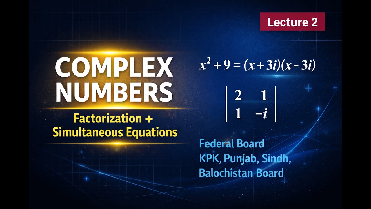 Complex Numbers Made Easy | Factorisation & Simultaneous Equations | Grade 10 Maths | Lec: 02