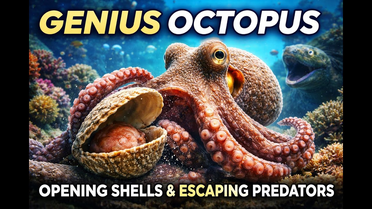 Masters of the Deep: How Octopuses Use Intelligence to Open Shells and Escape Predators