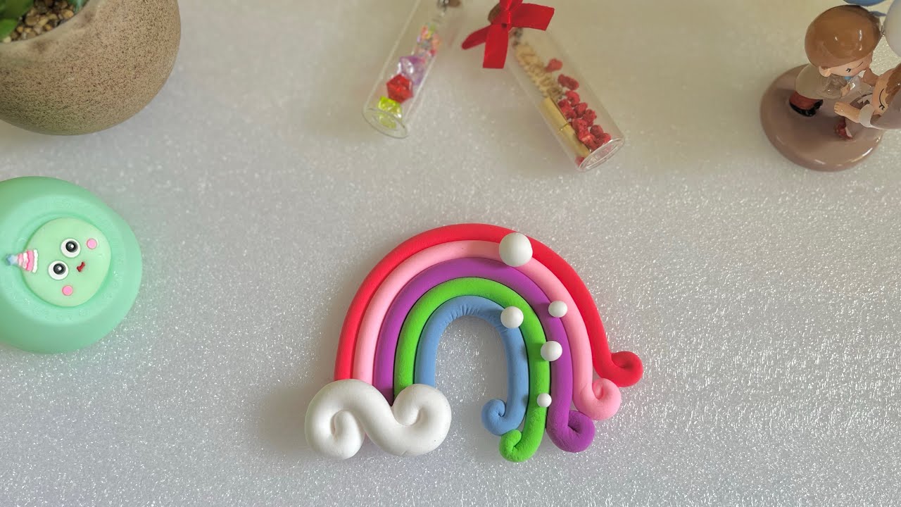 How to make clay 🌈rainbow | step by step | #clayart #rainbow 