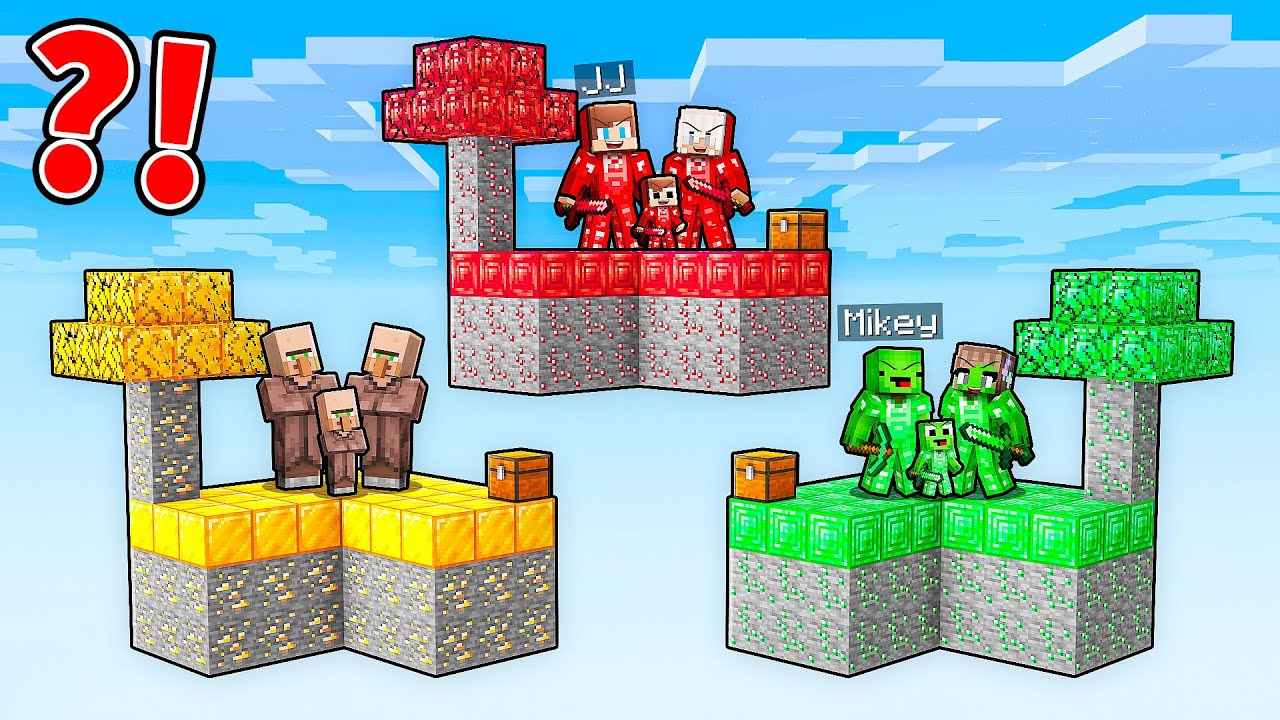 JJ vs Mikey vs Villager: TREASURE SKYBLOCK BATTLE in Minecraft - Maizen