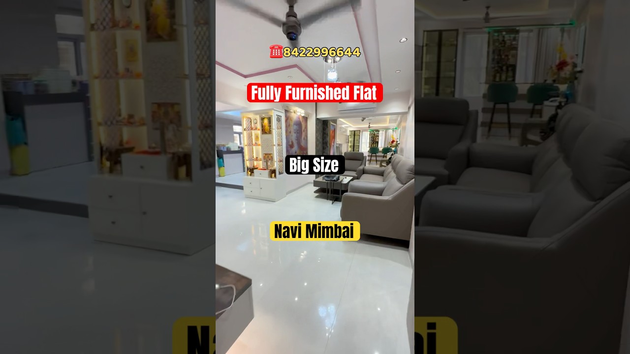 FULL FURNISHED 2 BHK + TERRACE FLAT FOR SALE IN NAVI MUMBAI | CARPET- 950 sqft APPROX