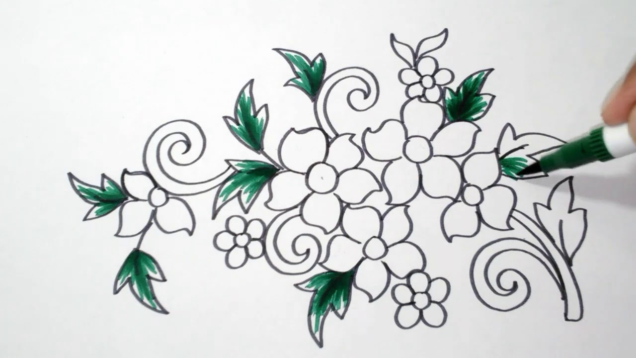 Belajar Menggambar Batik Bunga