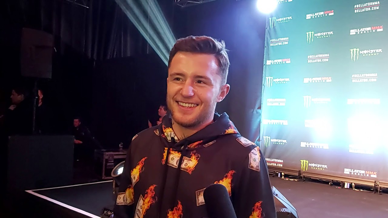 James Gallagher media scrum at Bellator Dublin weigh-in