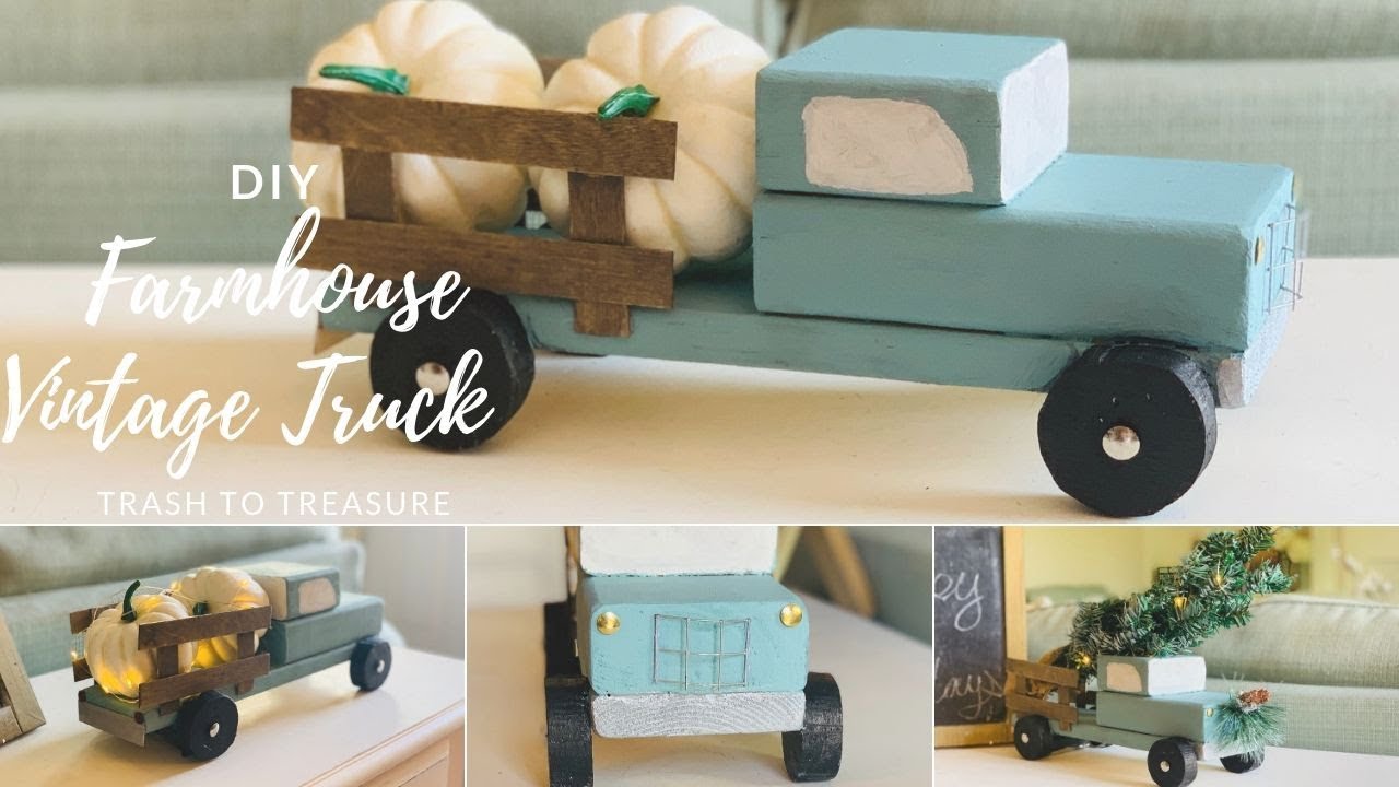 🛠FARMHOUSE DIY VINTAGE TRUCK DECOR|TRASH TO TREASURE|SCRAP WOOD DIY🛠