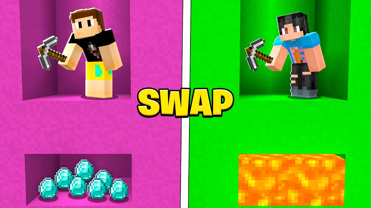 Minecraft But We TRADE SPOTS Every Minute.. *Rage Warning*