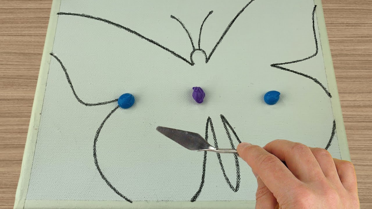 Night Butterfly Acrylic Painting on mini canvas Step by Step | Satisfying Demo