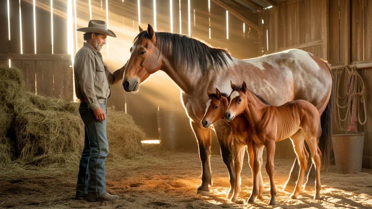 They Sold The Mare For Being Barren — Until A Lonely Cowboy With 2 Foals Took Her In