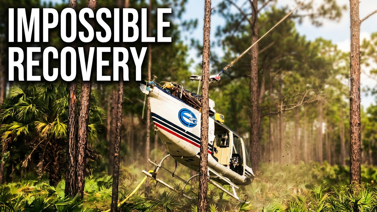 Bell 206 Crash Stuck in Trees-How To Remove the Wreck