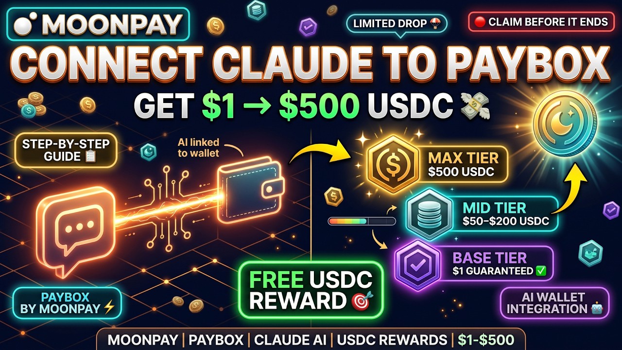 MoonPay Airdrop|Link Claude to PayBox for FREE USDC Reward (Full Guide)
