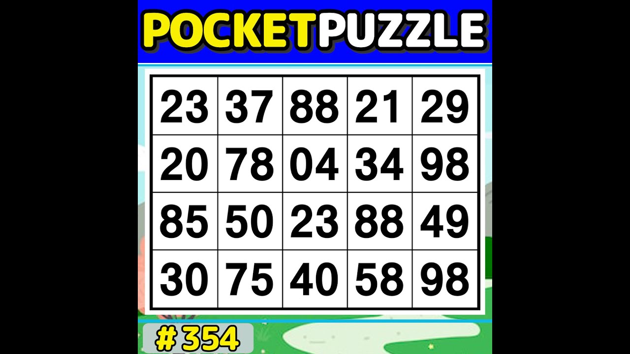 【Pocket Puzzle】 Easy and fun brain training! 《Number Search|Brain training》 #354