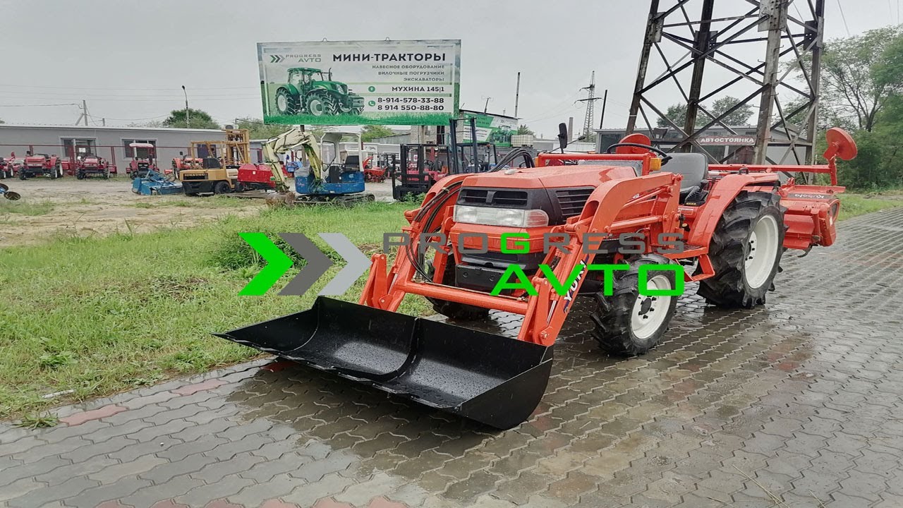 Смотри минитрактор с куном! KUBOTA GL260 с погрузчиком и фрезой реверс гидроусилитель руля Якутск