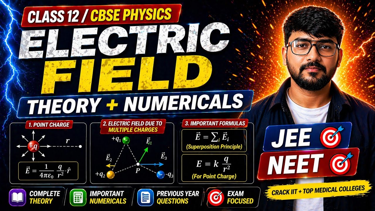 Electric Field Part-1 | Class 12 Physics | CBSE | NEET | JEE | Electrostatics Basics