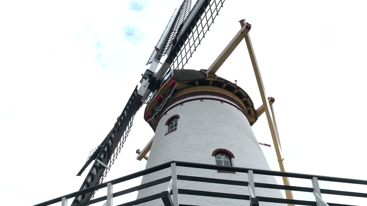 Windmill, partial side view (filmed in The Netherlands)