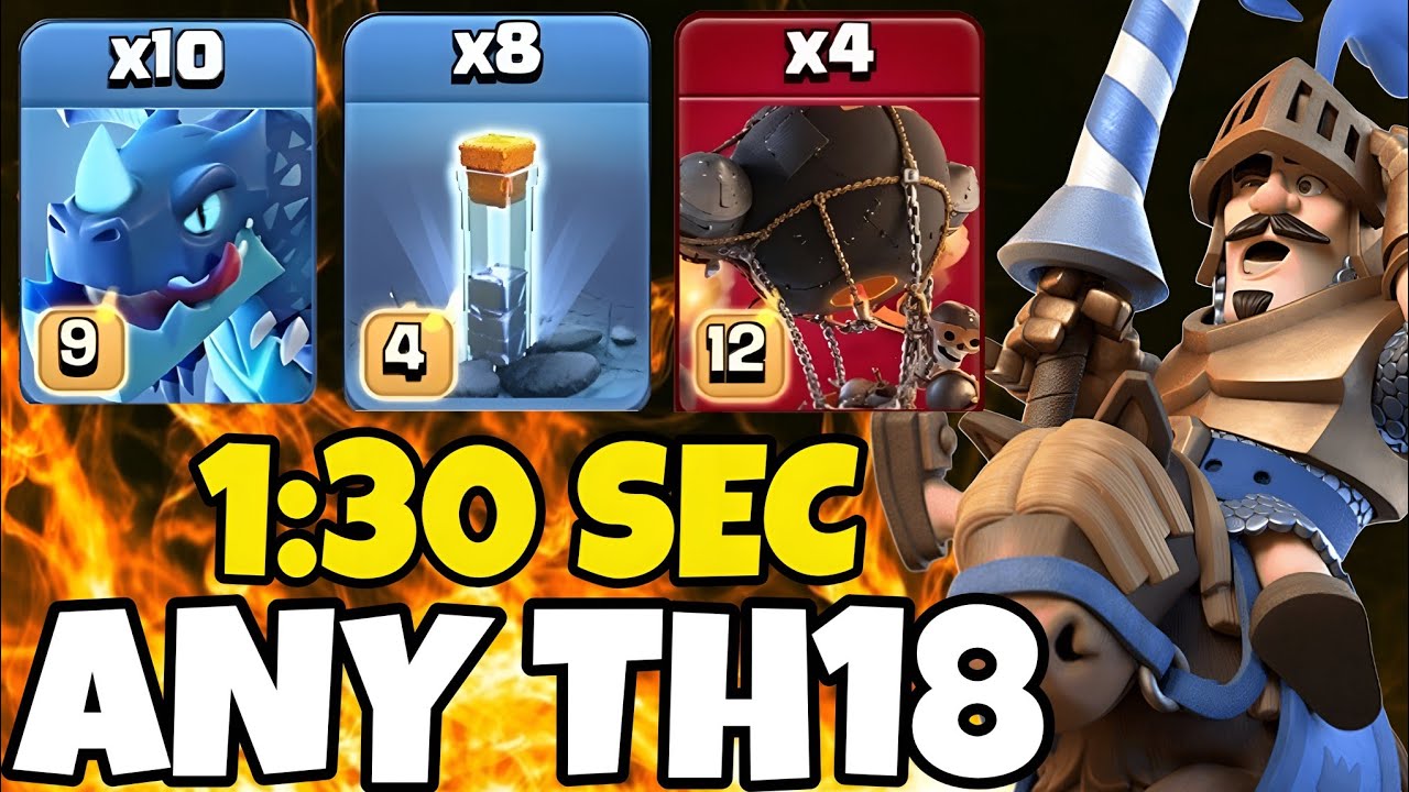 TH18 3 Star Attack 💥 Electro Dragon & Rocket Balloon + Totem Spell Strategy ( Clash of clans ) 