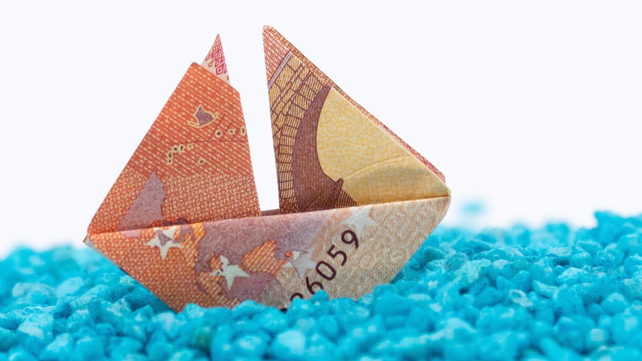 Schiff aus Geld falten ⛵️ Geldgeschenk zur Reise
