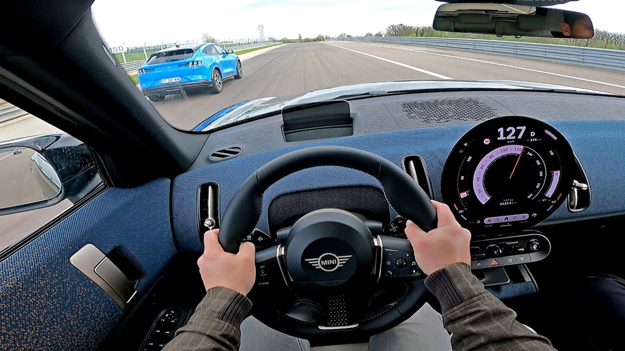 New Mini Countryman ELECTRIC (2024) | POV Driving on the Track, Go-Kart Mode