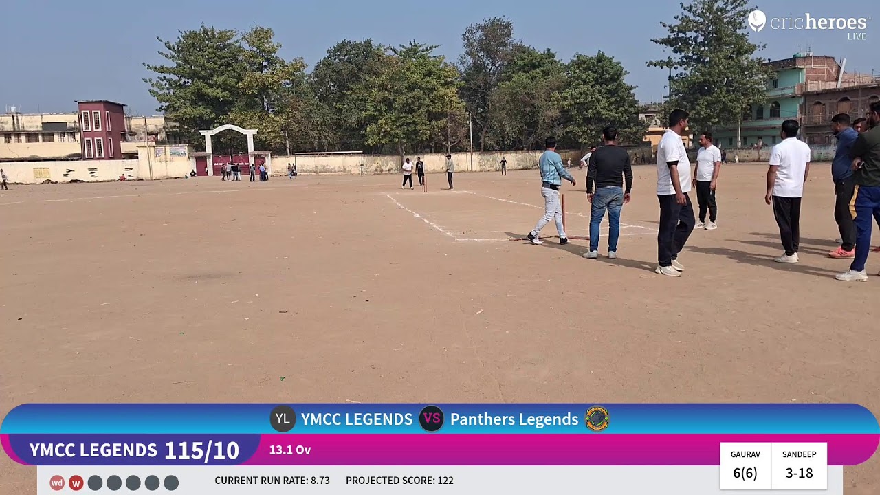YMCC LEGENDS vs Panthers Legends live cricket match | Legends Cricket League  live - Gandhi Maidan M