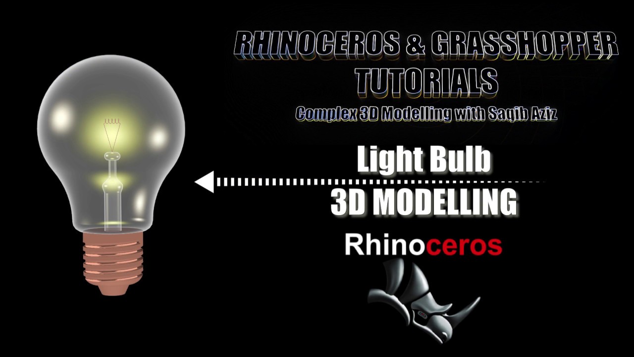 Rhinoceros & Grasshopper Tutorials - Rhino 3D Modelling - Light Bulb (Revolve/Render Materials)