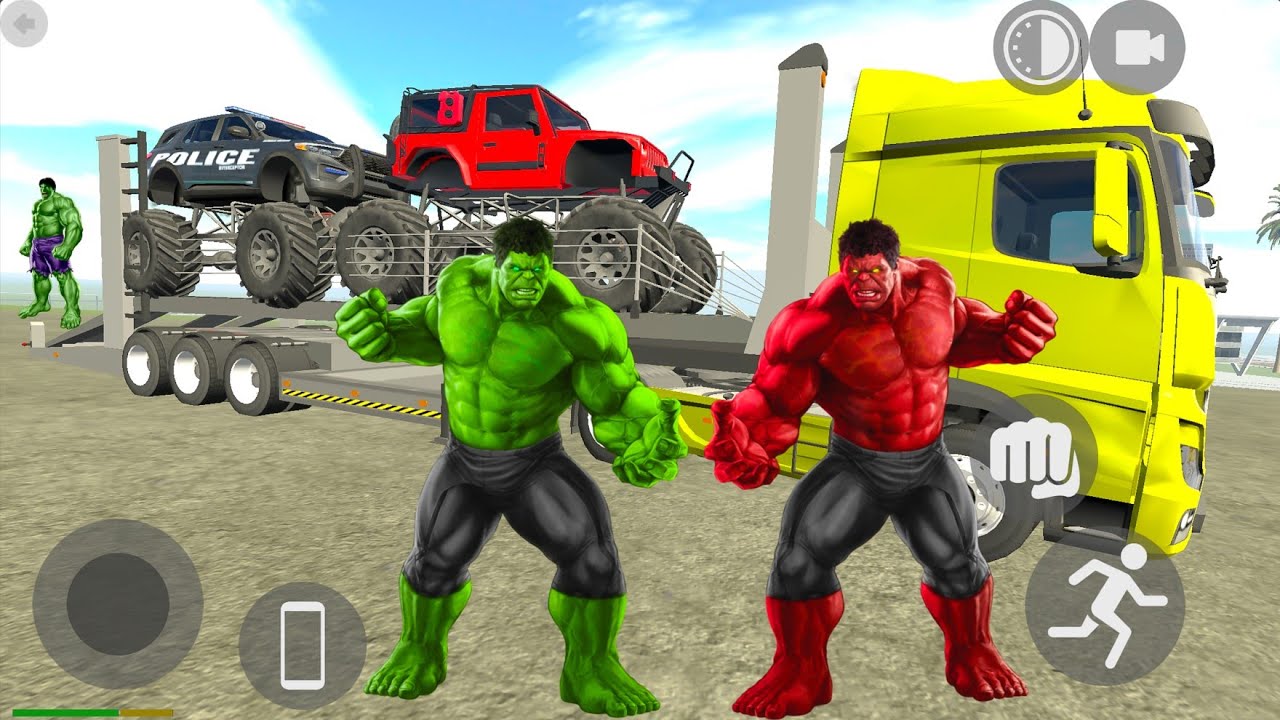Hulk Driving Hayabusa Motorbike Toyota Supra Car Police Officer Monster Truck - Android Gameplay.