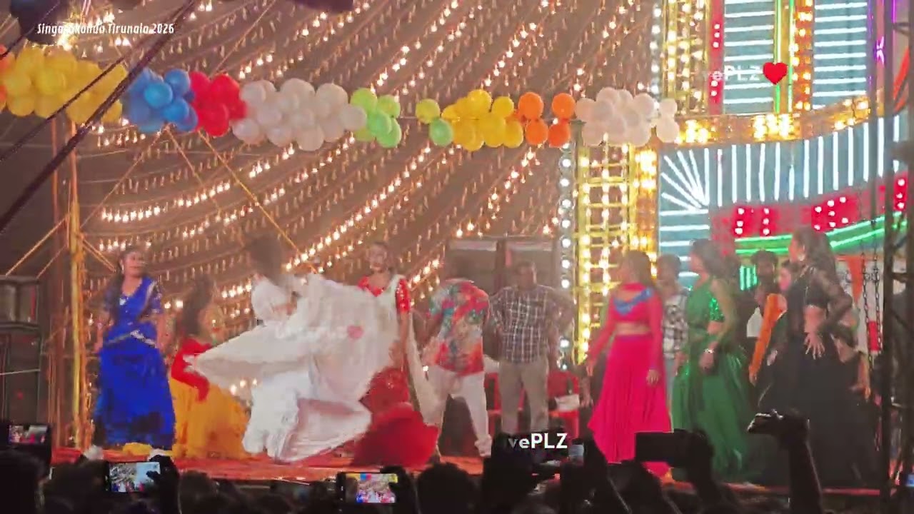 ​Mass Dance Gana Gana Naa Peru Chinna @ Singarakonda Tirunala 2026 Lighting Prabhalu Special Show