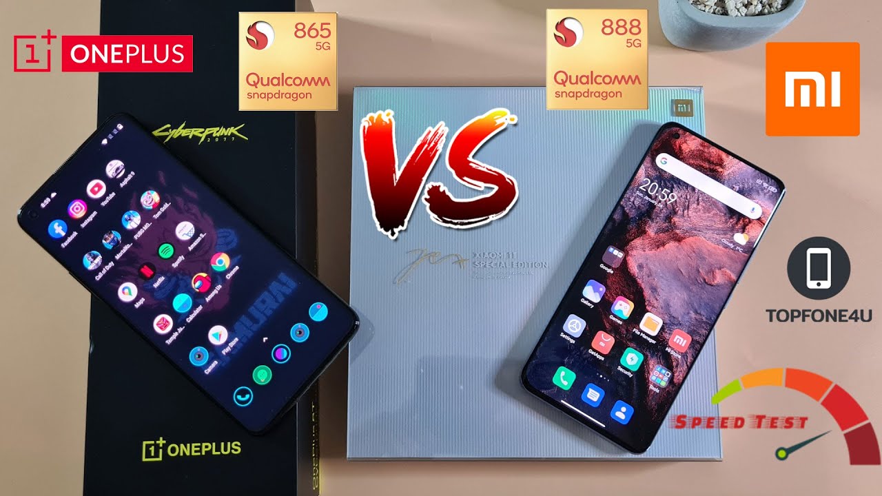 Xiaomi Mi 11 Special Edition Vs OnePlus 8T Cyberpunk 2077 Speed Fingerprint and Memory Test