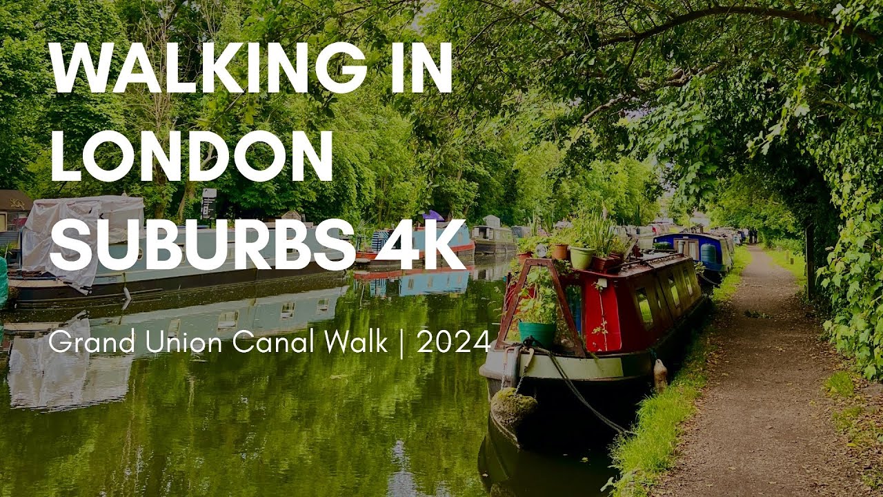 Walking in London Suburbs 4K | Grand Union Canal walk 🌦️| 2024