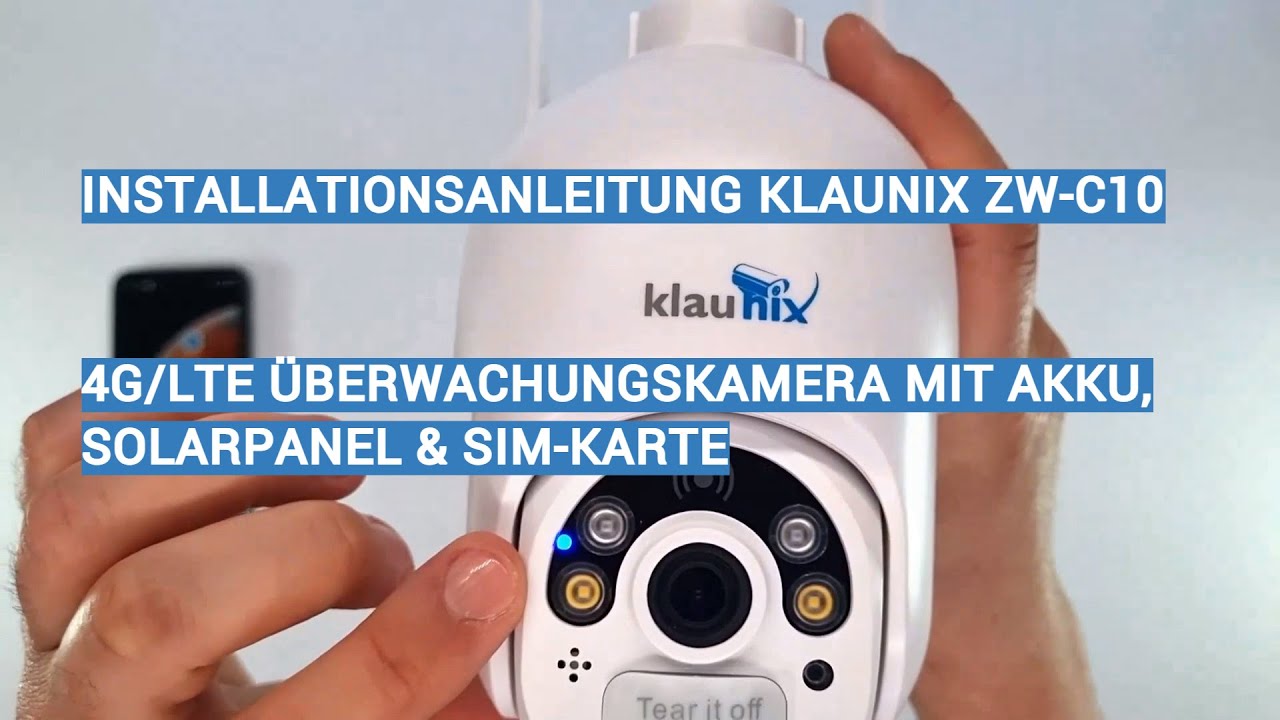 Installationsvideo Klaunix ZW-C10 4G/LTE kabellose Überwachungskamera mit Akku & SIM-Karte