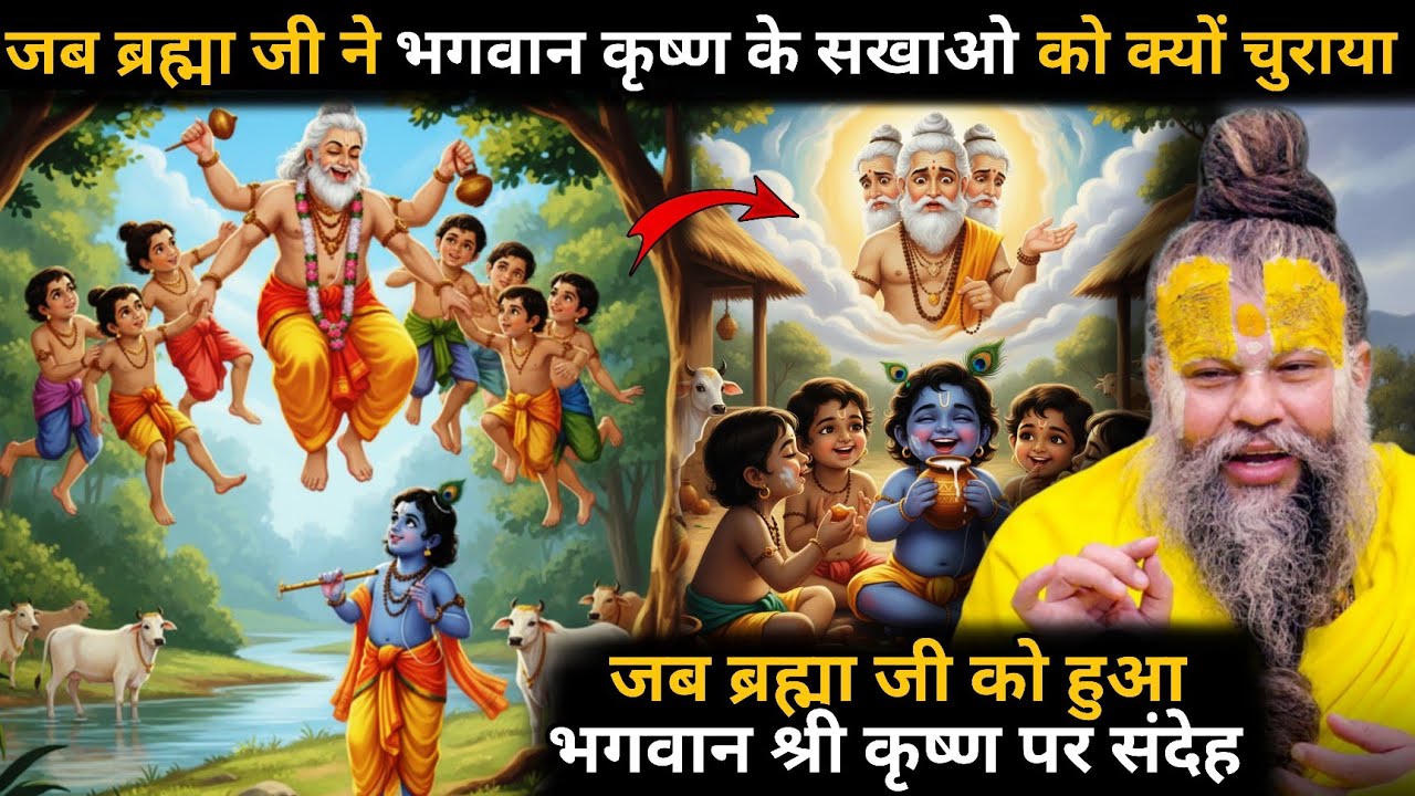कैसे ब्रह्मा जी भी फंस गए श्रीकृष्ण की माया में🤯जब ब्रह्मा जी ने ली भगवान श्री कृष्ण की परीक्षा