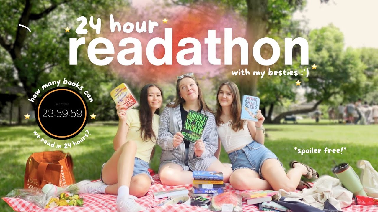 24 HOUR READATHON w my besties! ⏰ how many books can we read in 24 hours?